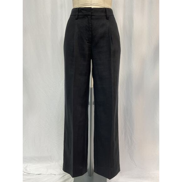 Reformation 'Alex' Black Linen Linen Pant Size 2